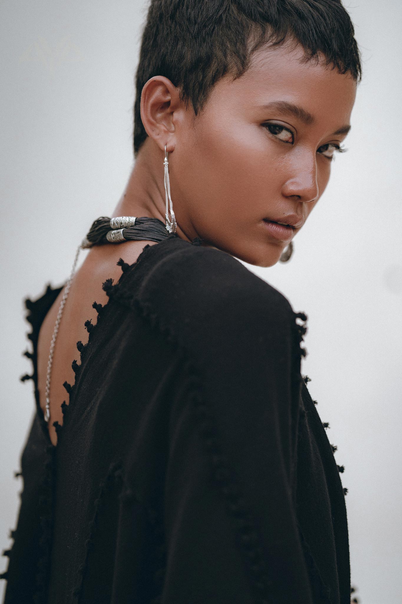 Black Poncho Robe • Boho Cape for Women • Bohemian Kimono Overcoat - AYA Sacred Wear