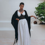 Black Poncho Robe • Boho Cape for Women • Bohemian Kimono Overcoat - AYA Sacred Wear