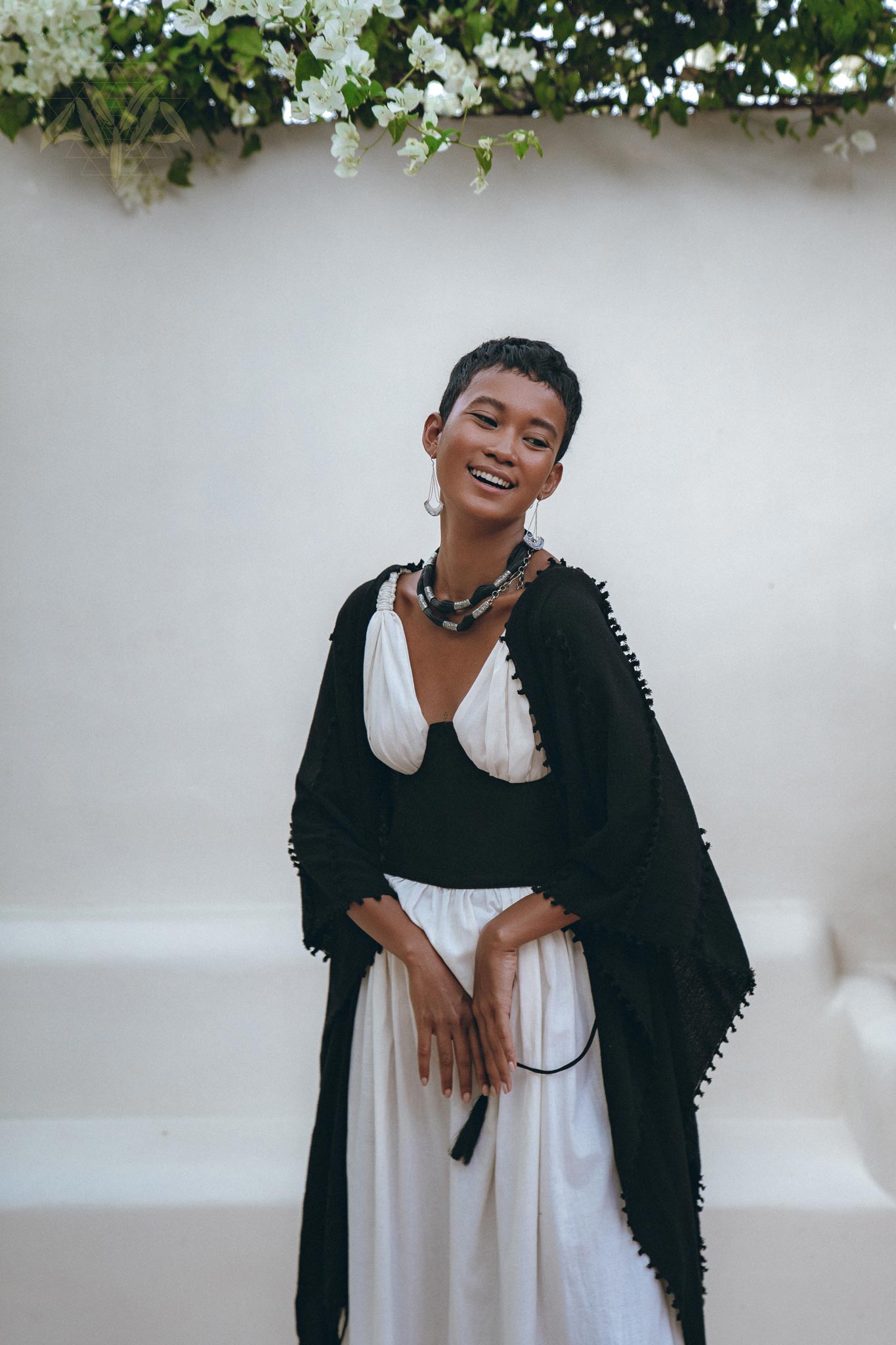 Black Poncho Robe • Boho Cape for Women • Bohemian Kimono Overcoat - AYA Sacred Wear