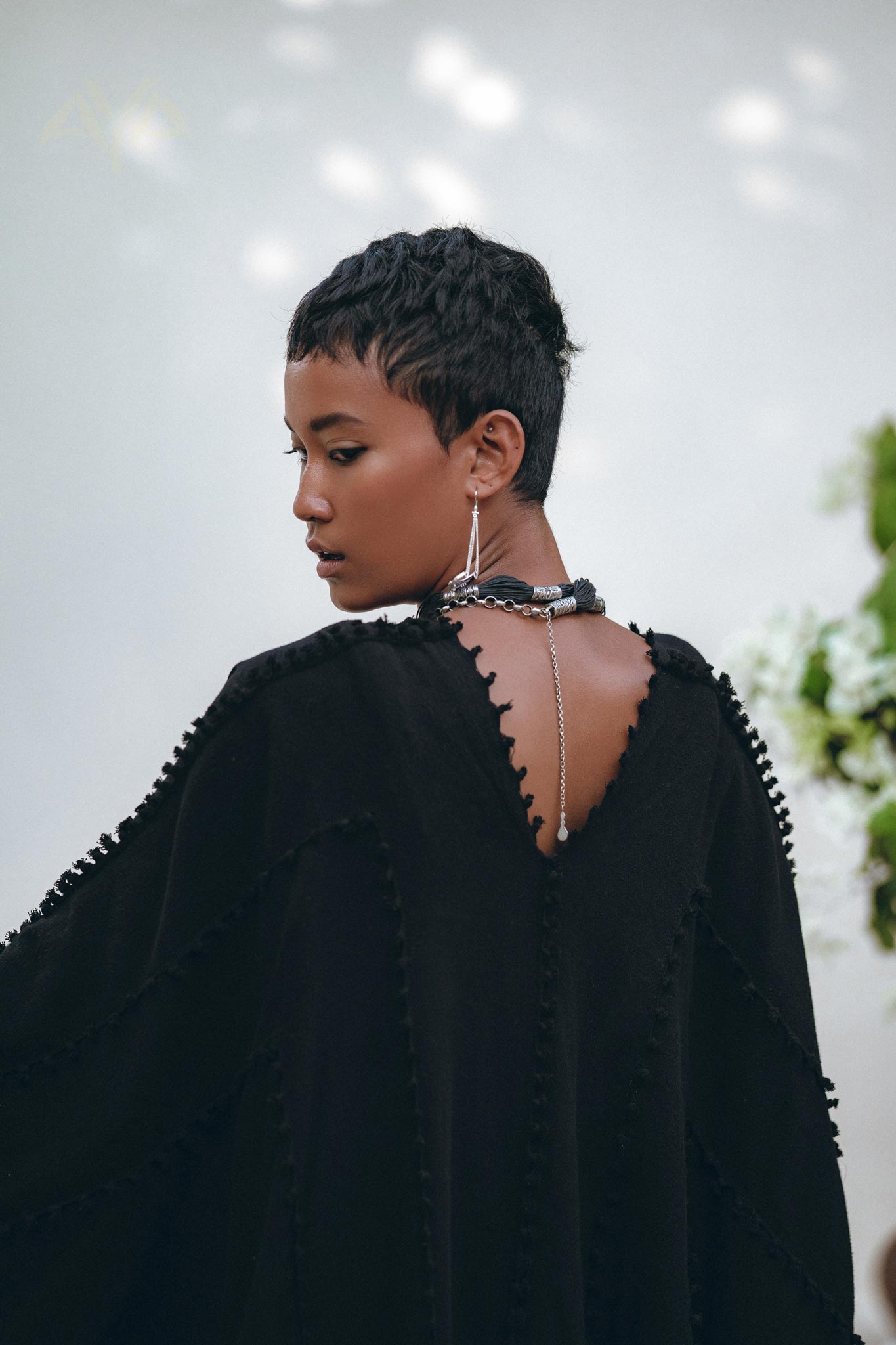 Black Poncho Robe • Boho Cape for Women • Bohemian Kimono Overcoat - AYA Sacred Wear