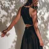 Black Prom Handmade Dress • Boho Dress for Women • Boho Bridesmaid Dress - AYA Sacred Wear