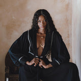 Black Puff Sleeves Top • Bohemian Adjustable Blouse • Boho Tassels Crop Top - AYA Sacred Wear