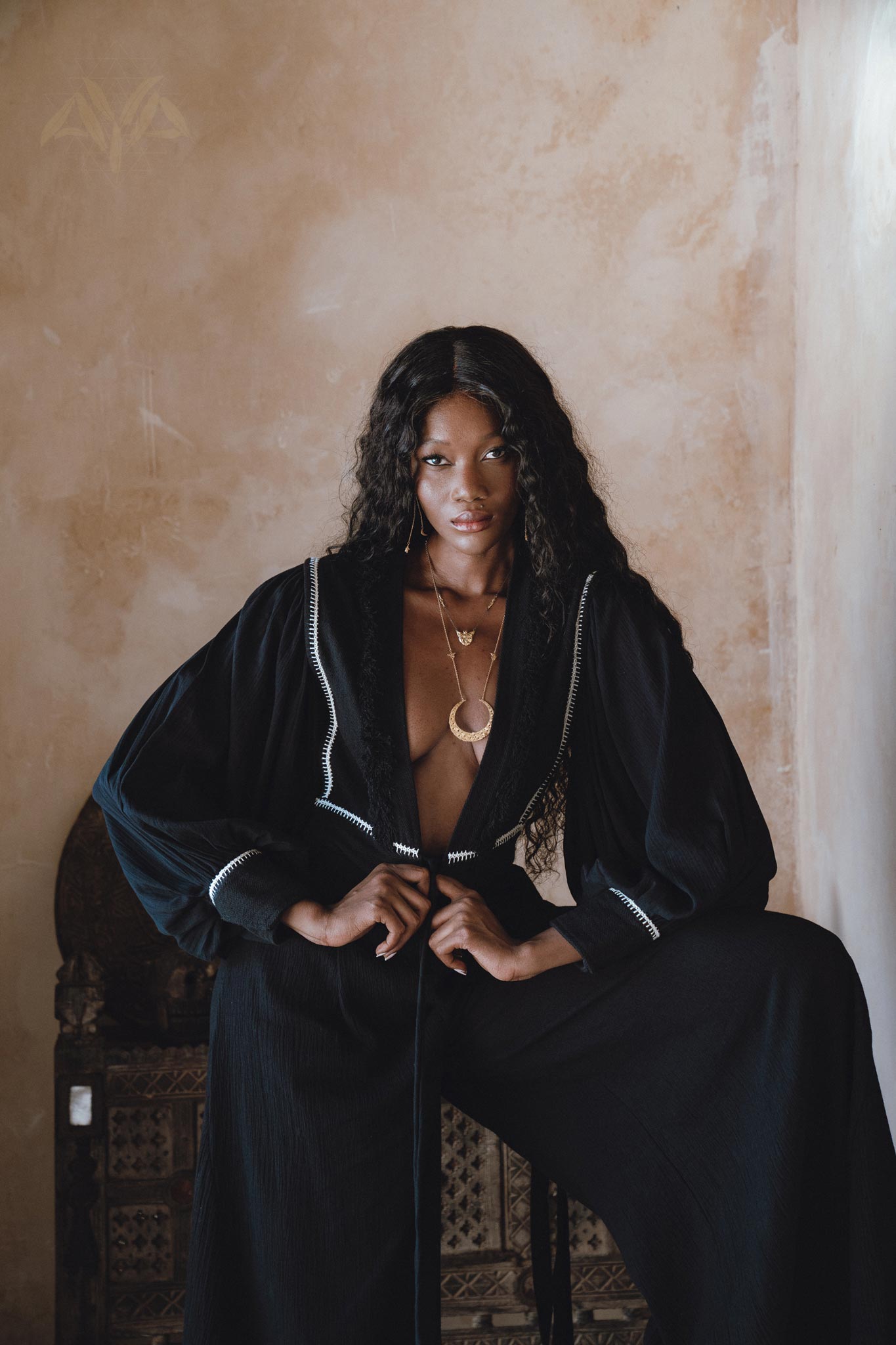 Black Puff Sleeves Top • Bohemian Adjustable Blouse • Boho Tassels Crop Top - AYA Sacred Wear