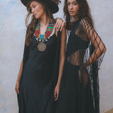 Black Summer Cover Up • One Shoulder Tropical Cover Up Gown • Bikini Cover up Women - AYA Sacred Wear