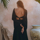 Black Summer Open Belly Top and Skirt • Black Tank Top and Maxi Skirt - AYA Sacred Wear