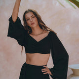 Black Summer Open Belly Top and Skirt • Black Tank Top and Maxi Skirt - AYA Sacred Wear
