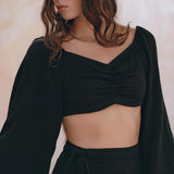 Black Summer Open Belly Top and Skirt • Black Tank Top and Maxi Skirt - AYA Sacred Wear