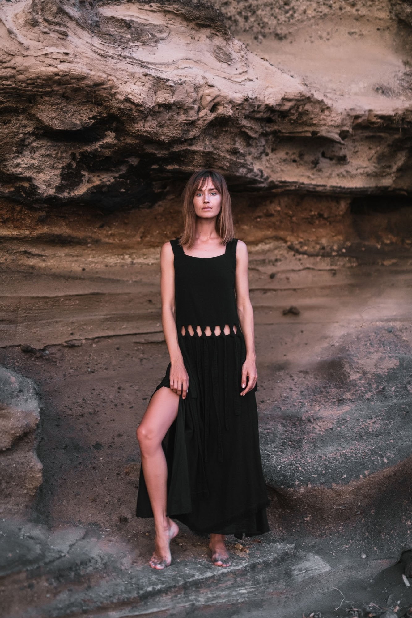 Black Tribal Boho Bohemian Cotton Dress aka "Tribal Soul Dress" - AYA Sacred Wear