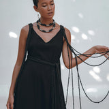 Black Wedding Dress • Boho Multiway Maxi Black Bridesmaid Dress - AYA Sacred Wear