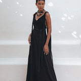Black Wedding Dress • Boho Multiway Maxi Black Bridesmaid Dress - AYA Sacred Wear