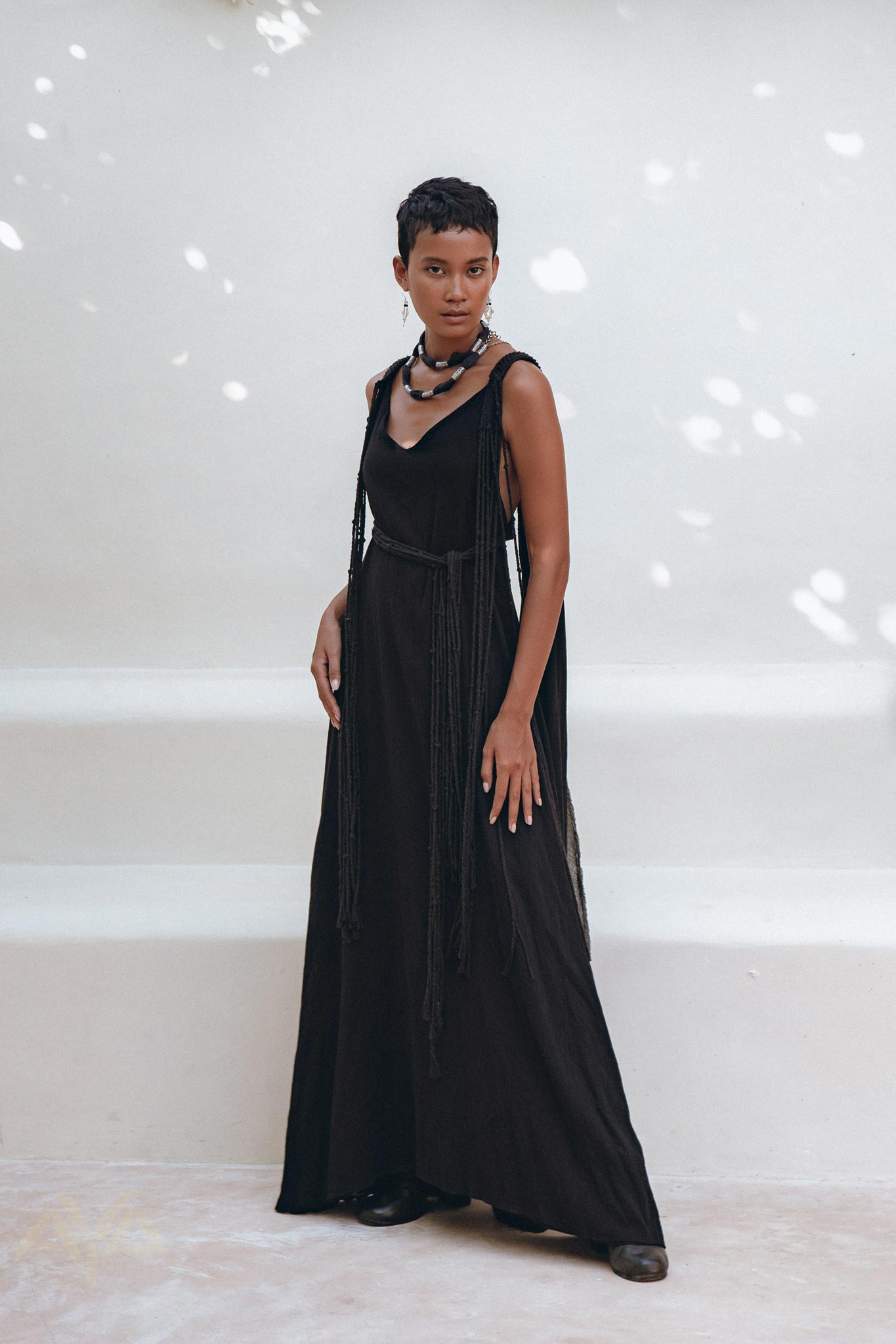 Black Wedding Dress • Boho Multiway Maxi Black Bridesmaid Dress - AYA Sacred Wear