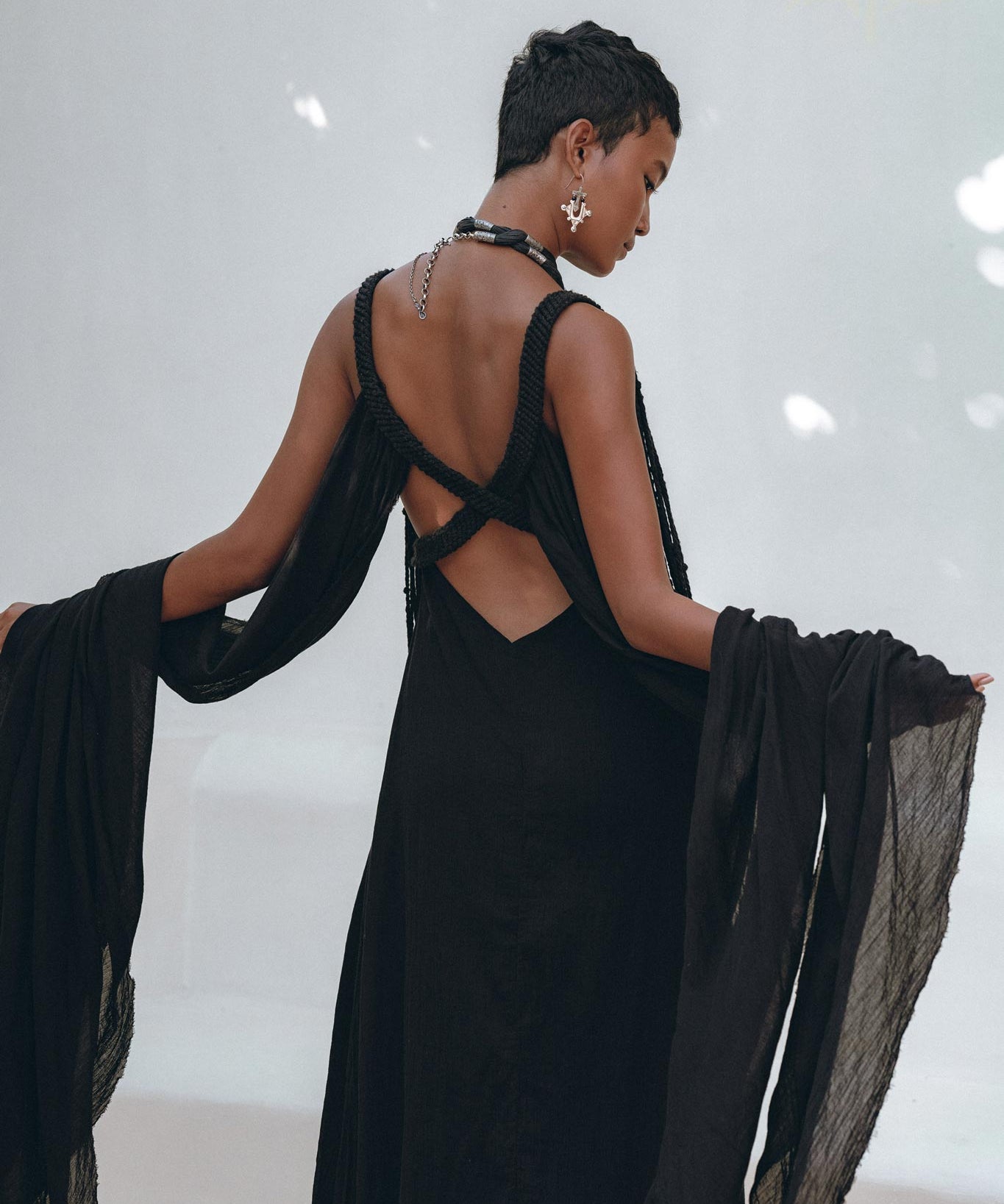 Black Wedding Dress • Boho Multiway Maxi Black Bridesmaid Dress - AYA Sacred Wear