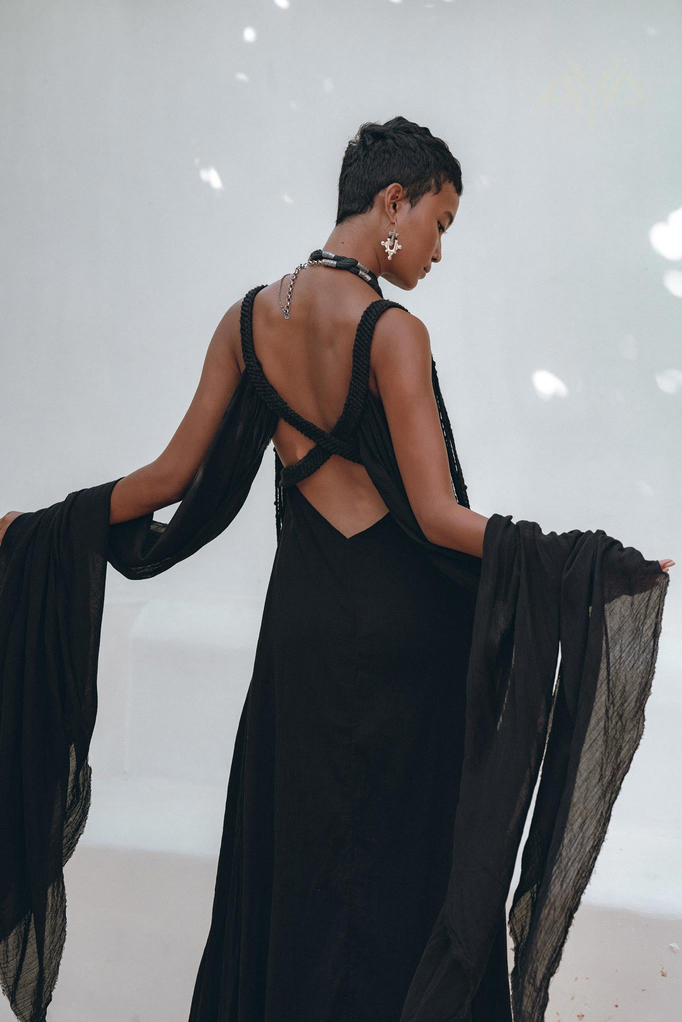 Black Wedding Dress • Boho Multiway Maxi Black Bridesmaid Dress - AYA Sacred Wear