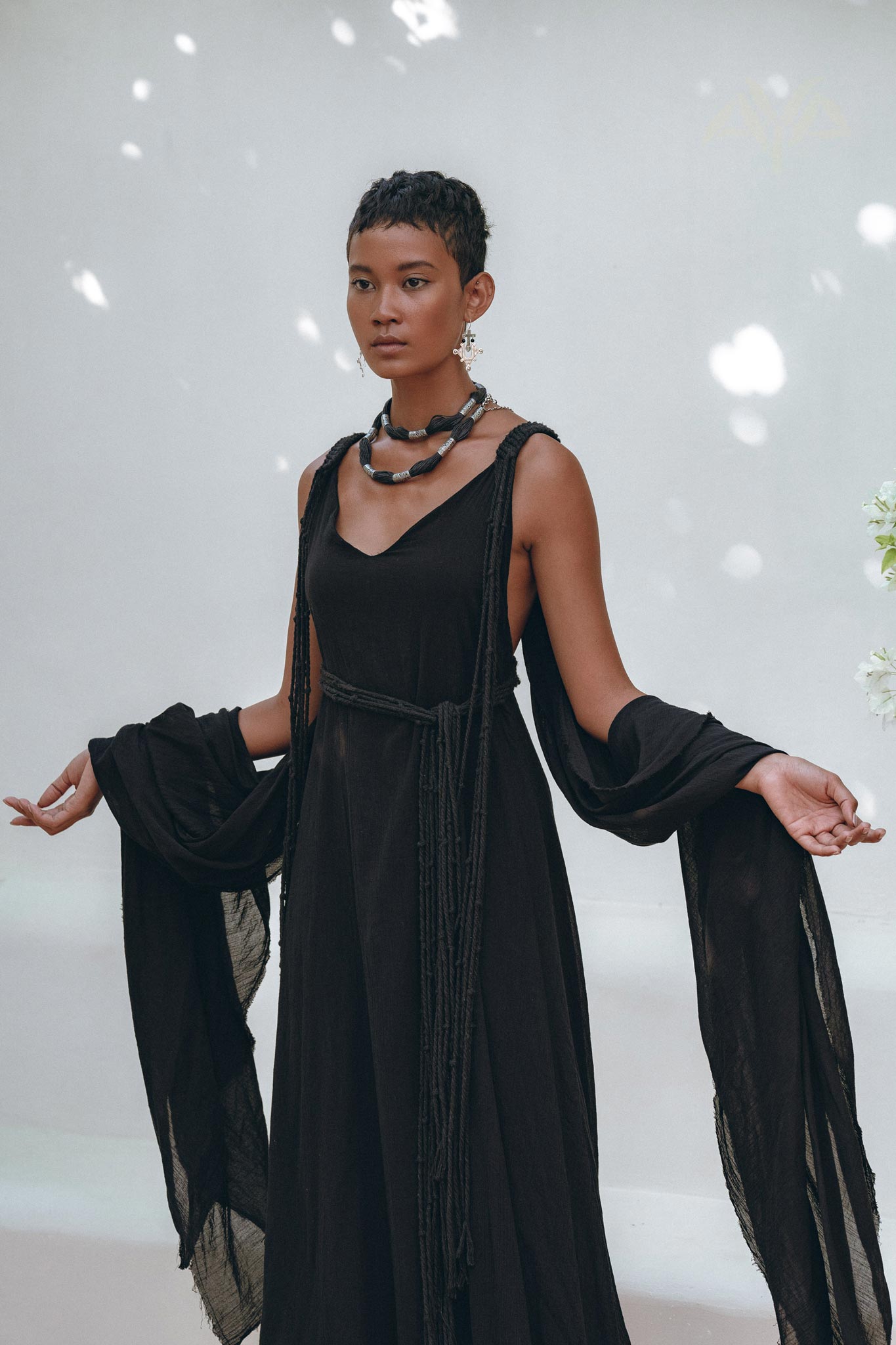 Black Wedding Dress • Boho Multiway Maxi Black Bridesmaid Dress - AYA Sacred Wear