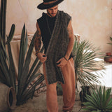 Black with White Hand - knitted Cotton Scarf for Men - AYA Sacred Wear