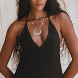 Unique Bohemian Dress with Musical Bells - Organic Cotton, Hand Embroidery, Inspired by Indian Beliefs for Good Vibes and Style