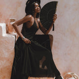 Elegant Bohemian Jingle Bells Dress - Hand-Embroidered by Artisans, Unique Ombré Effect, Perfect for a Lovely Summer Day