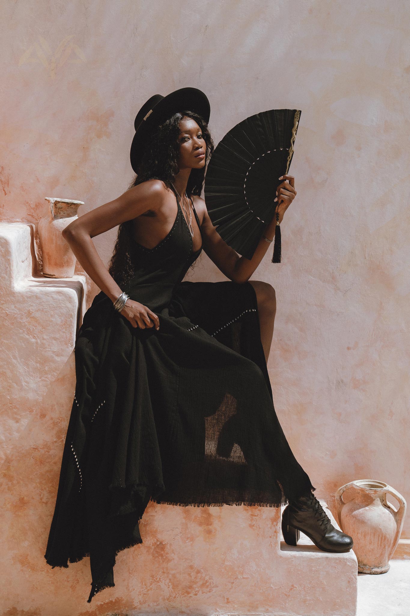 Elegant Bohemian Jingle Bells Dress - Hand-Embroidered by Artisans, Unique Ombré Effect, Perfect for a Lovely Summer Day