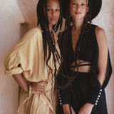 Step out in confidence with Aya Sacred Wear's Black Open Shoulders set.