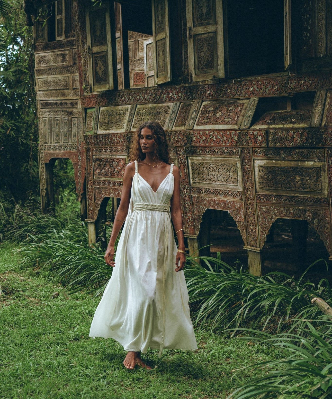 Boho Beach Macrame Wedding Dress • Off - White Multiway Bohemian Dress - AYA Sacred Wear