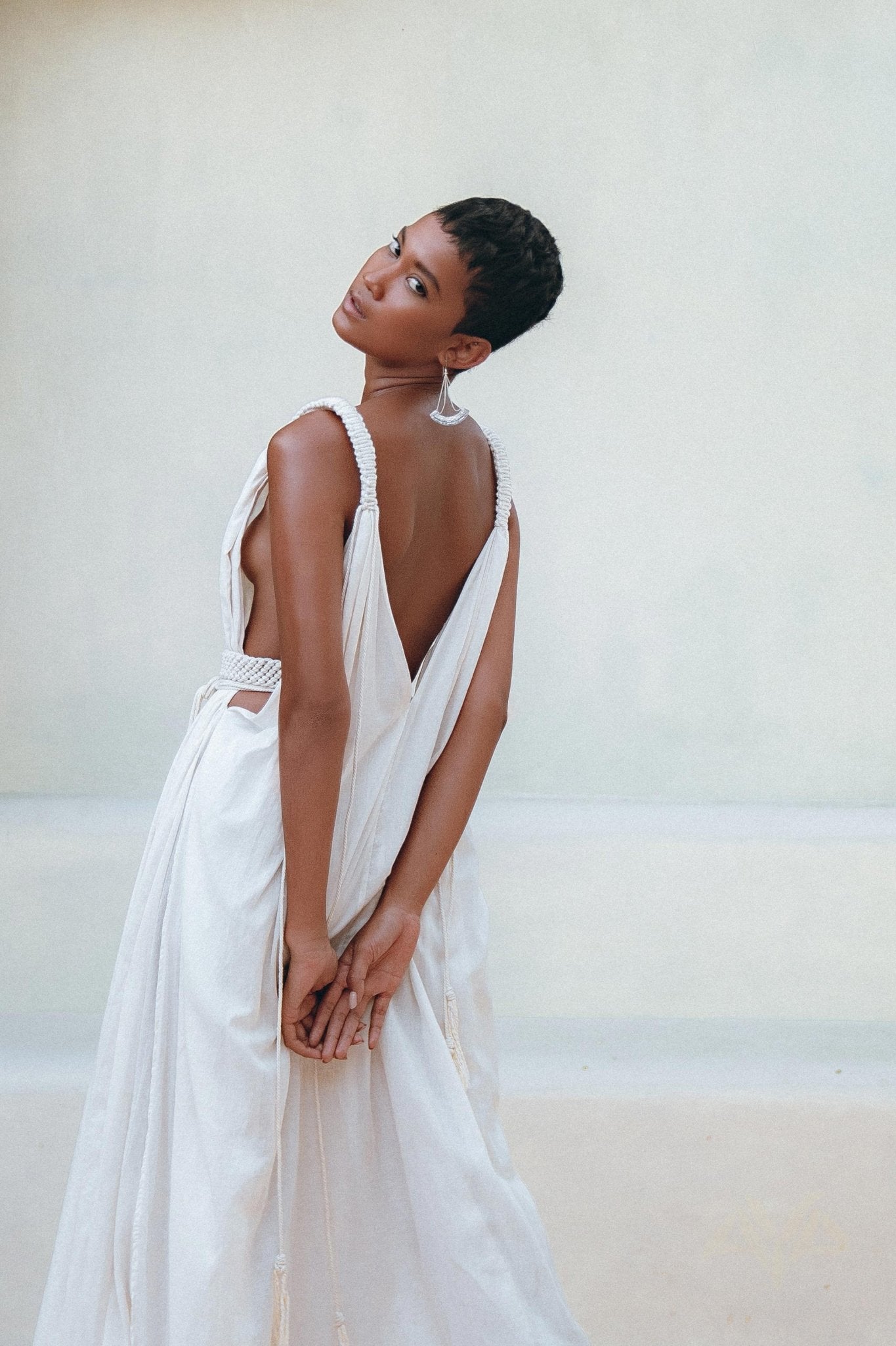 Boho Beach Macrame Wedding Dress • Off - White Multiway Bohemian Dress - AYA Sacred Wear