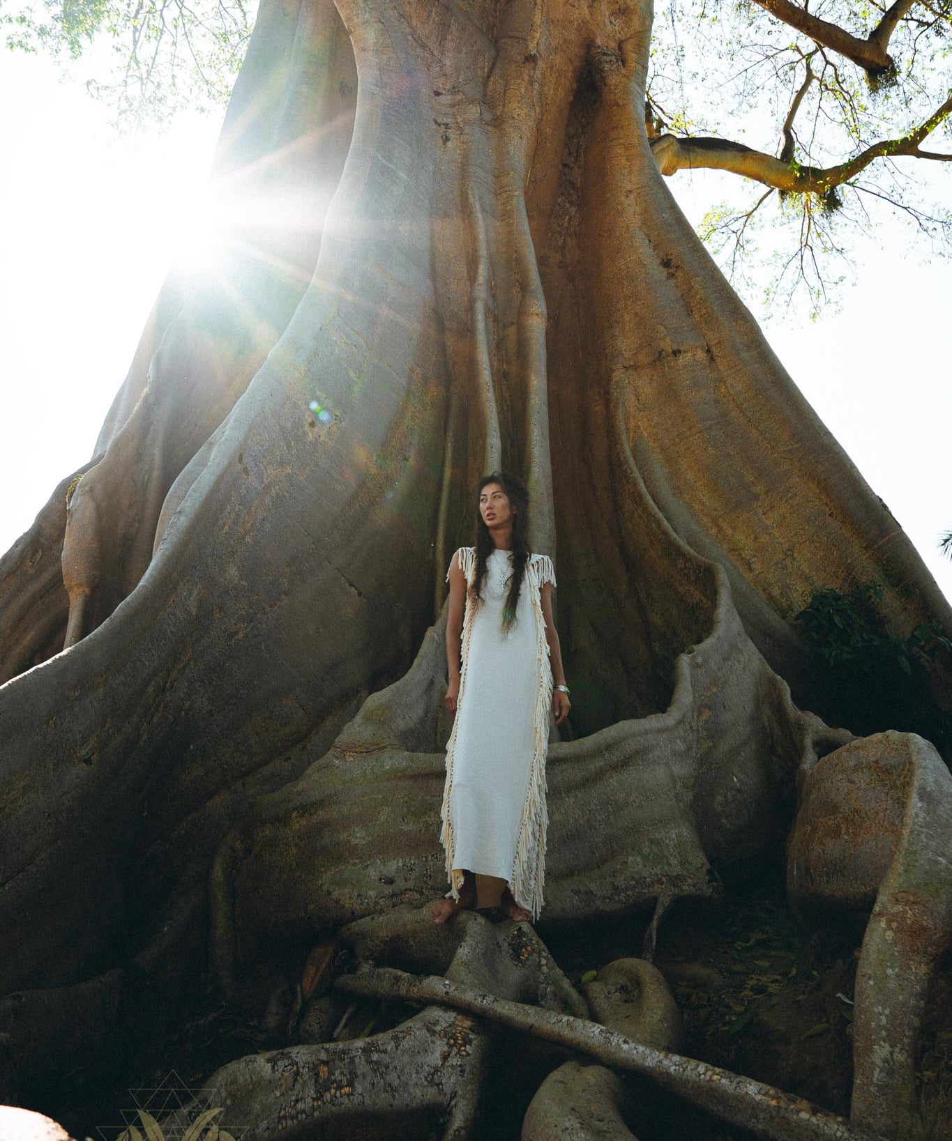 Boho Beach Wedding Dress • Bohemian Wedding Dress Hand Loomed with Tassels - AYA Sacred Wear