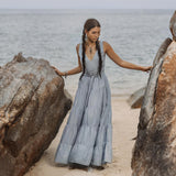 Boho Bridesmaid Dress • A Line Dress • Sky Blue Maxi Adjustable Dress - AYA Sacred Wear