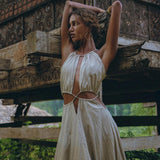 Boho Bridesmaid Dress for Women • Open Back Sides Belly Dress - AYA Sacred Wear