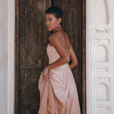 Boho Corset and Skirt for Women • Baby Pink Bustier Top and Maxi Skirt - AYA Sacred Wear