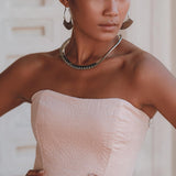 Boho Corset and Skirt for Women • Baby Pink Bustier Top and Maxi Skirt - AYA Sacred Wear