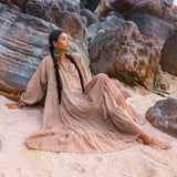 Boho Dress for Women • Dusty Pink Bohemian Prom Dress • Light Summer Dress - AYA Sacred Wear