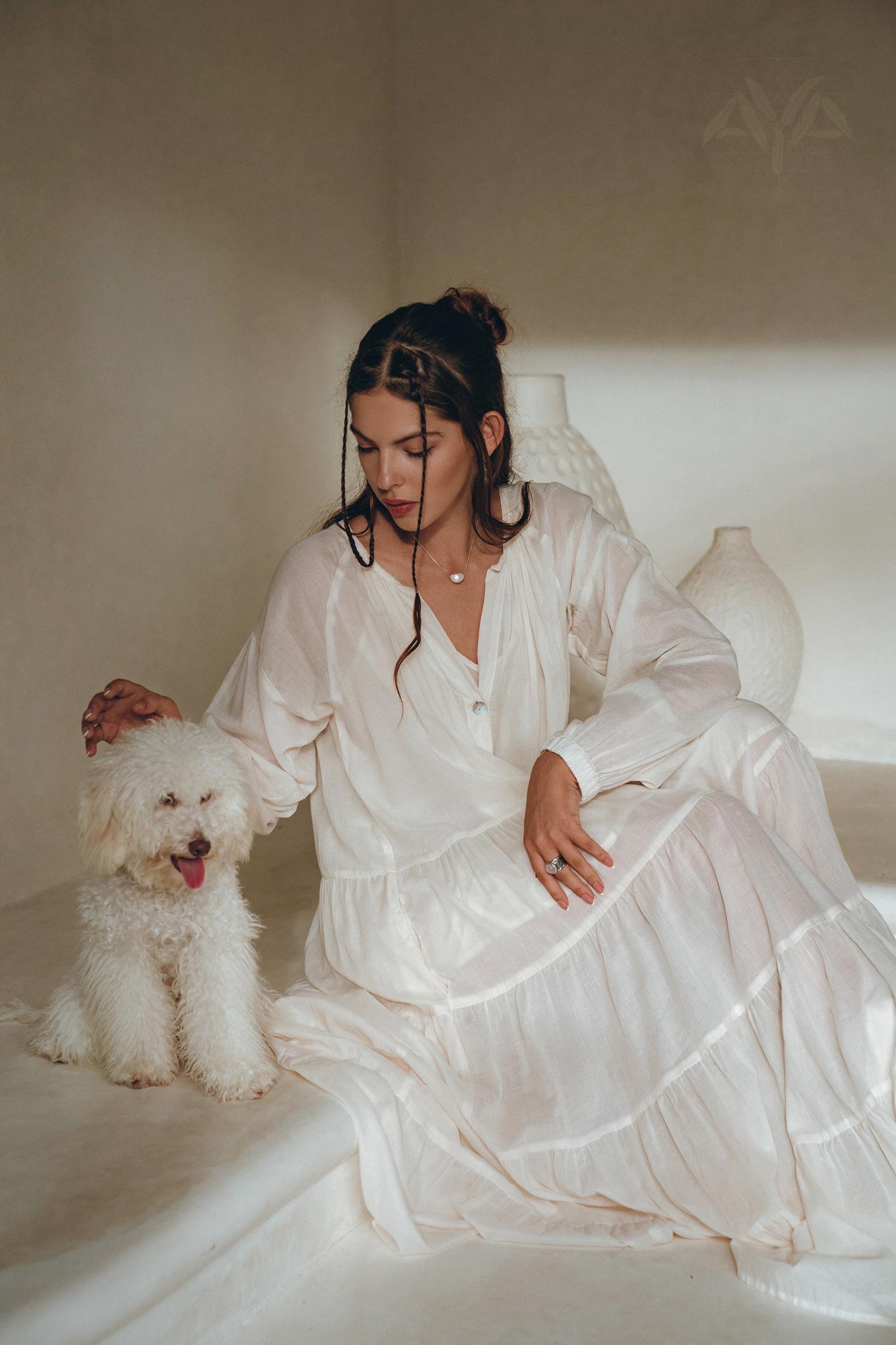 Boho Dress for Women • Off White Bohemian Prom Dress • Light Summer Dress - AYA Sacred Wear