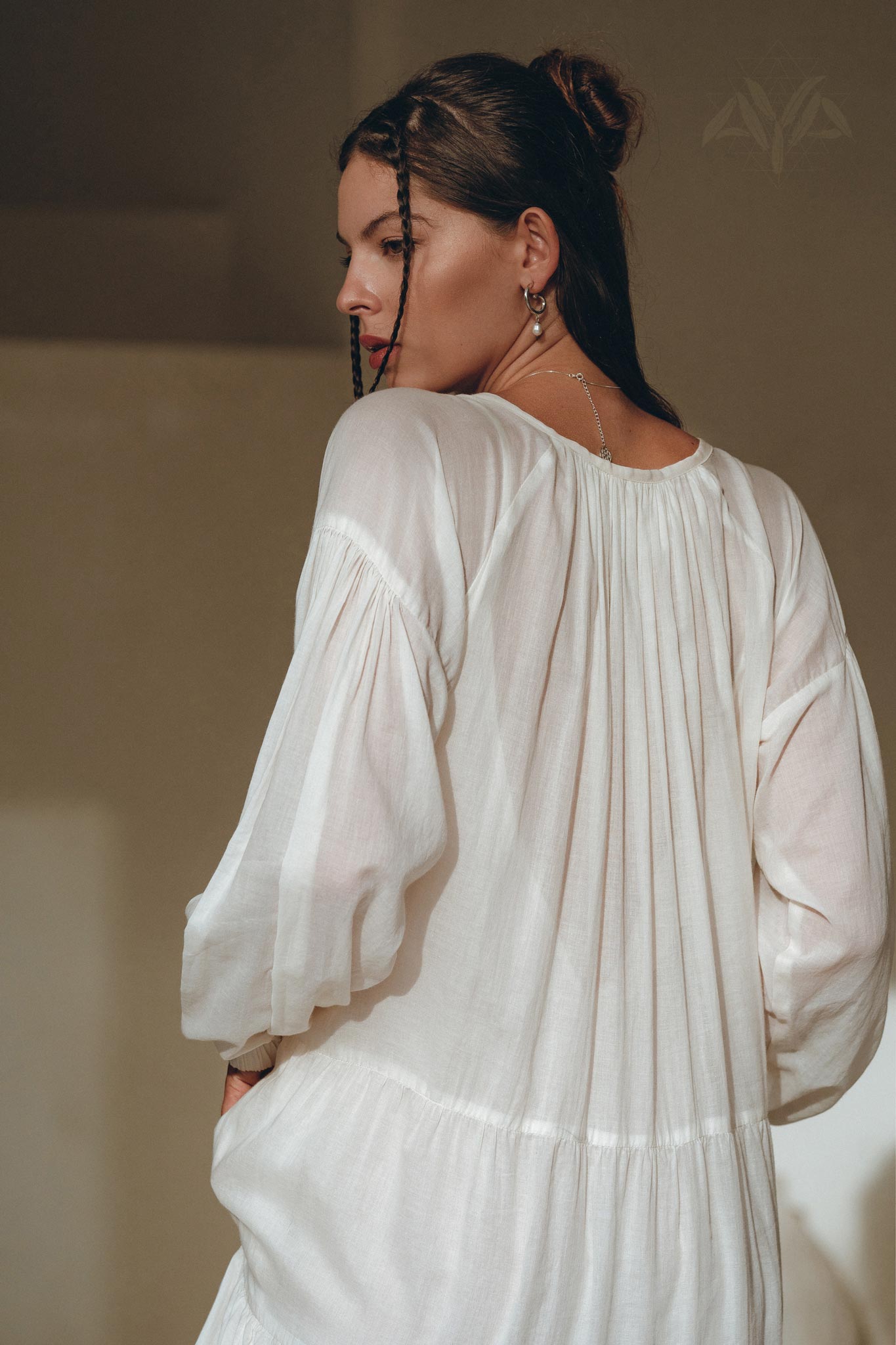 Boho Dress for Women • Off White Bohemian Prom Dress • Light Summer Dress - AYA Sacred Wear