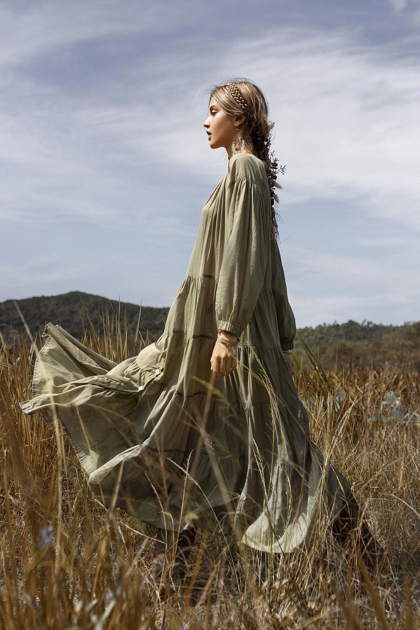 Boho Dress for Women • Pale Green Bohemian Prom Dress • Summer Dress - AYA Sacred Wear