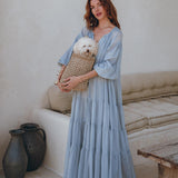 Boho Dress for Women • Sky Blue Bohemian Prom Dress • Light Summer Dress - AYA Sacred Wear