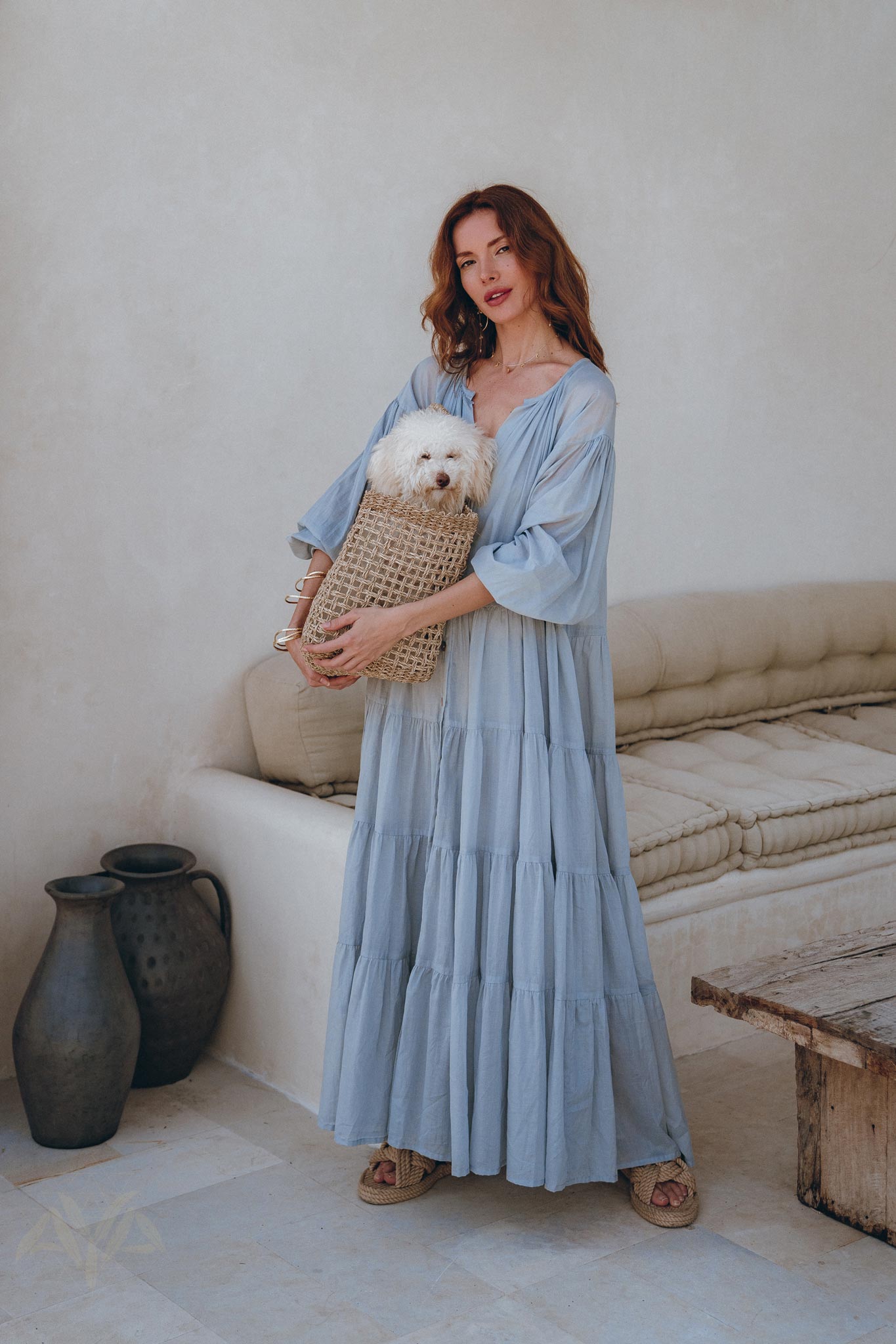 Boho Dress for Women • Sky Blue Bohemian Prom Dress • Light Summer Dress - AYA Sacred Wear