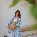 Boho Dress for Women • Sky Blue Bohemian Prom Dress • Light Summer Dress - AYA Sacred Wear