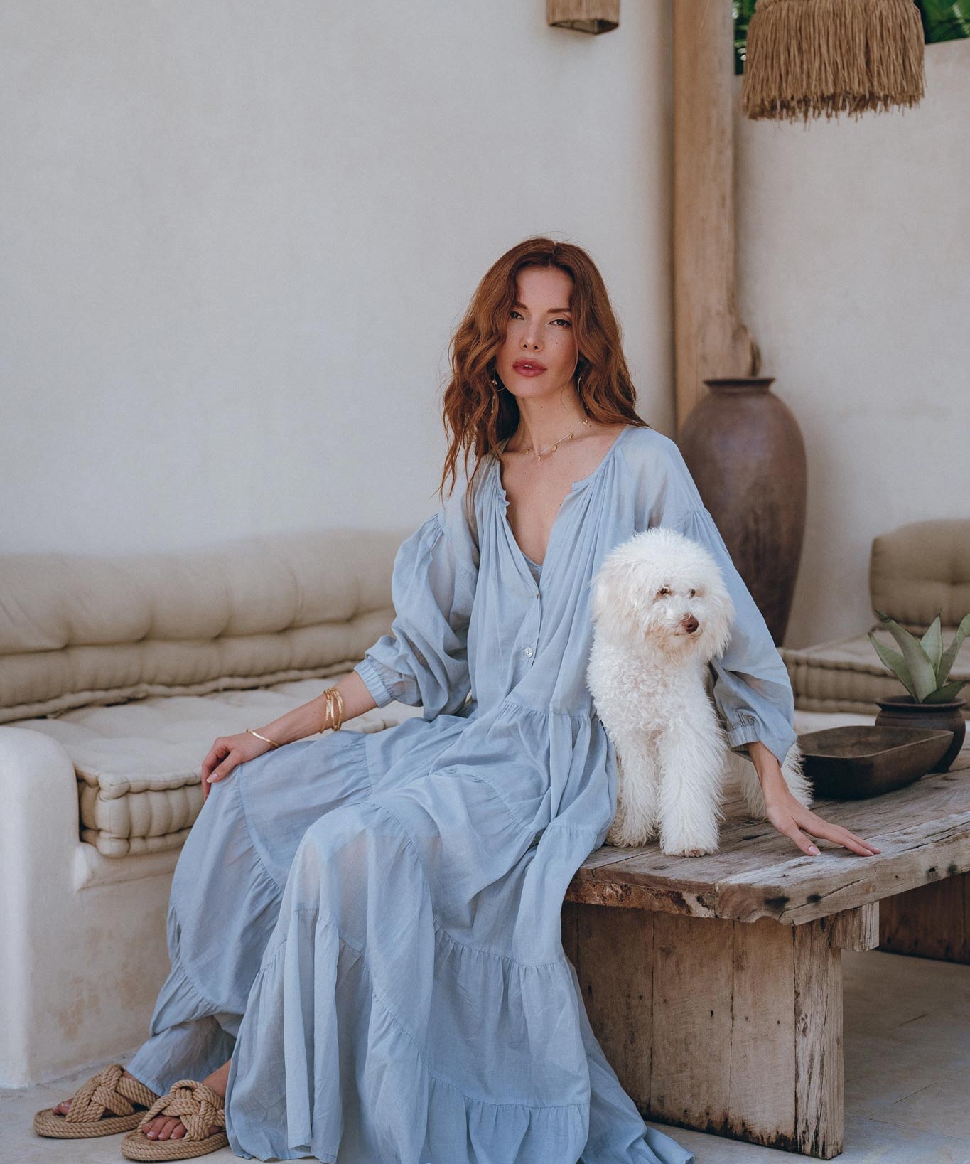 Boho Dress for Women • Sky Blue Bohemian Prom Dress • Light Summer Dress - AYA Sacred Wear