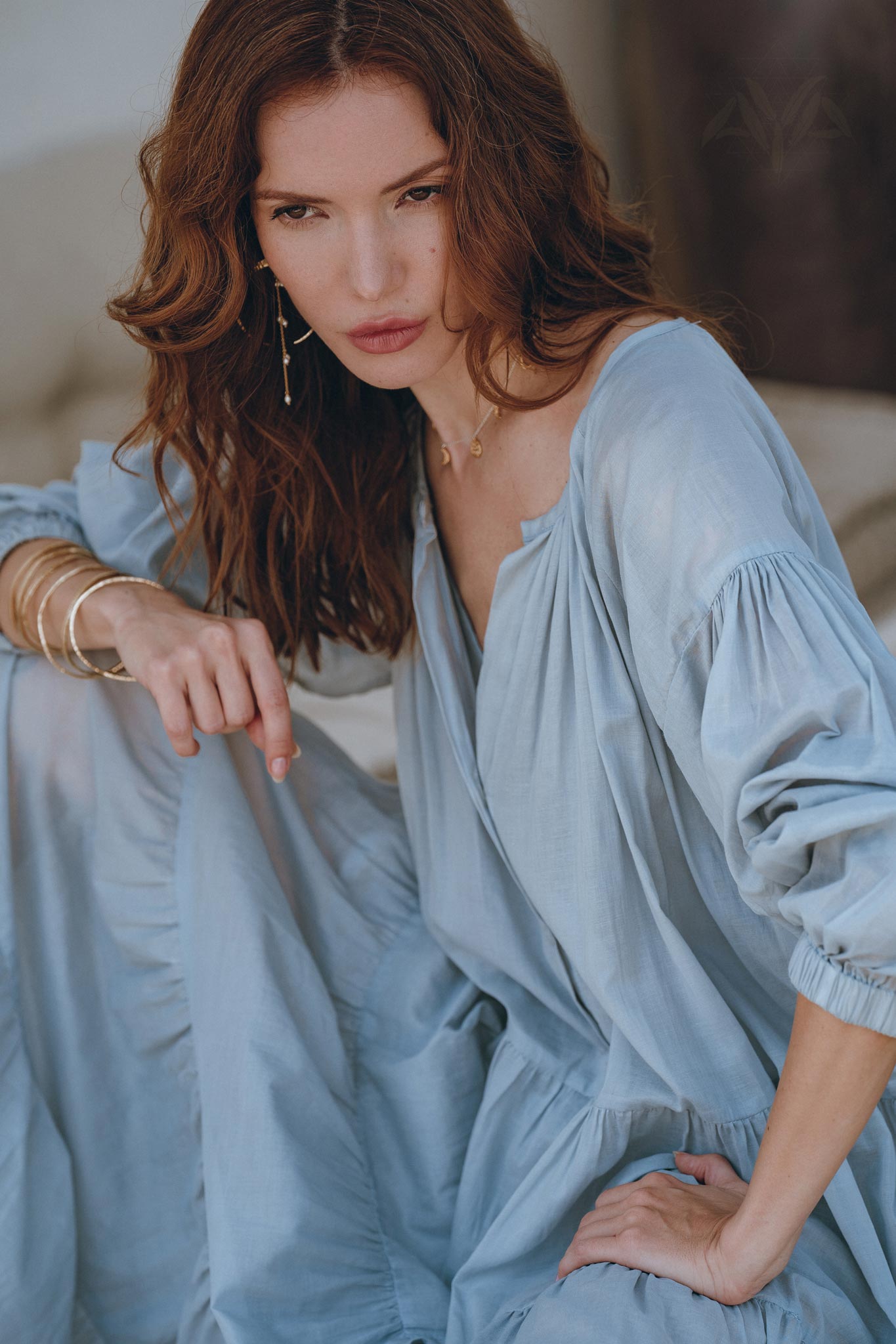 Boho Dress for Women • Sky Blue Bohemian Prom Dress • Light Summer Dress - AYA Sacred Wear