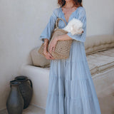 Boho Dress for Women • Sky Blue Bohemian Prom Dress • Light Summer Dress - AYA Sacred Wear
