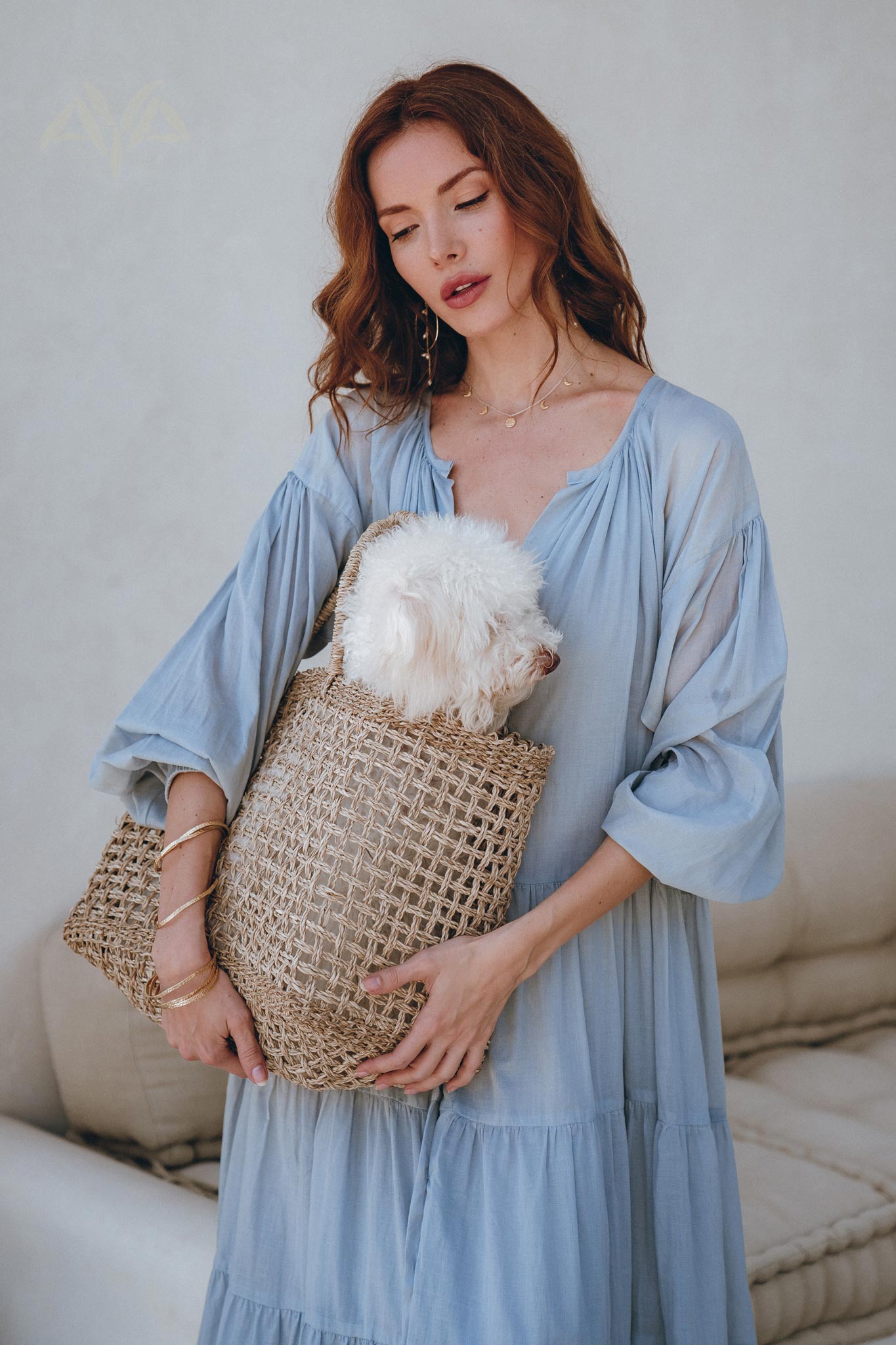 Boho Dress for Women • Sky Blue Bohemian Prom Dress • Light Summer Dress - AYA Sacred Wear