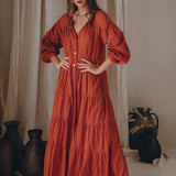 Boho Dress for Women • Wine Red Boho Prom Dress • Light Summer Dress - AYA Sacred Wear