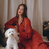 Boho Dress for Women • Wine Red Boho Prom Dress • Light Summer Dress - AYA Sacred Wear