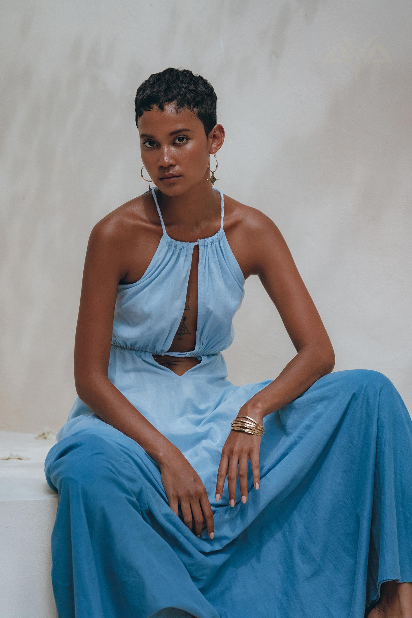 Boho Dress • Open Back Belly Dress • Organically Dyed Adjustable Dress - AYA Sacred Wear
