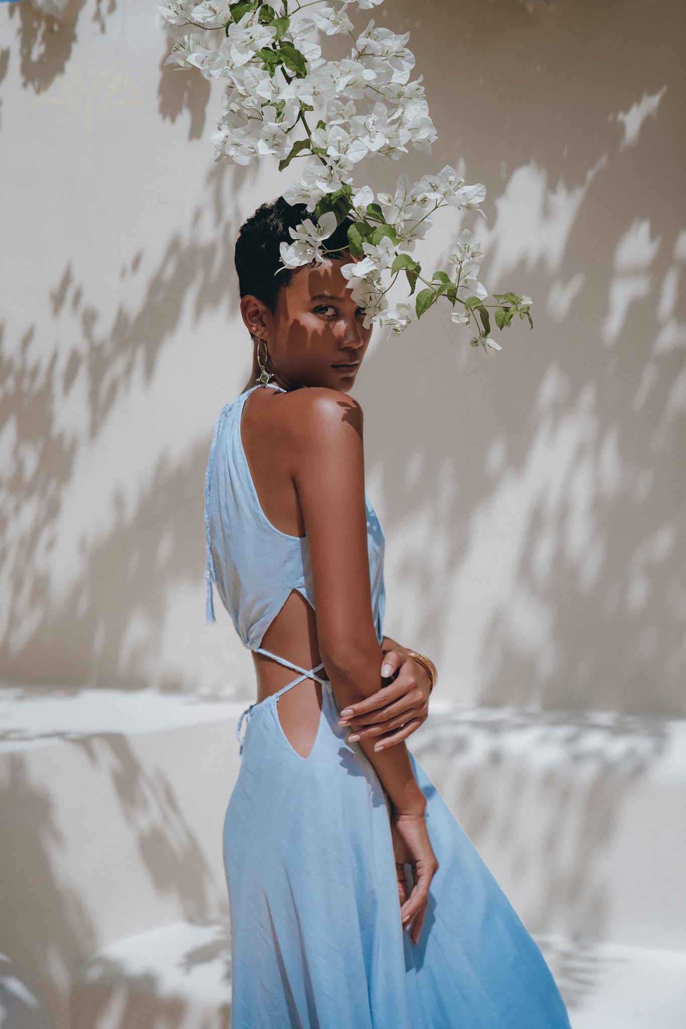 Boho Dress • Open Back Belly Dress • Organically Dyed Adjustable Dress - AYA Sacred Wear