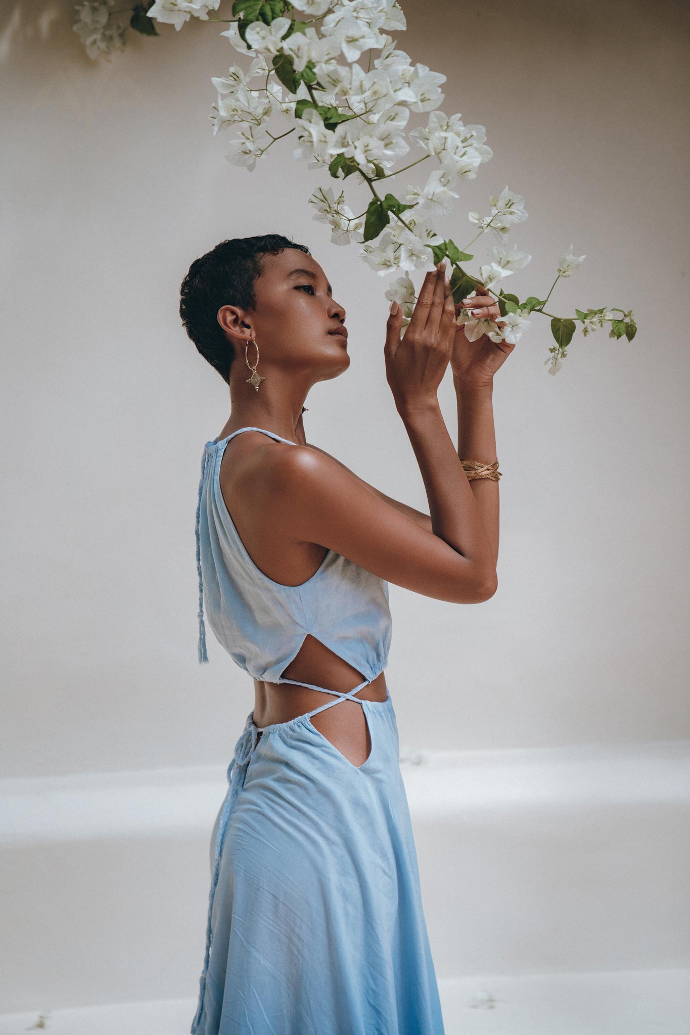 Boho Dress • Open Back Belly Dress • Organically Dyed Adjustable Dress - AYA Sacred Wear