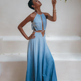 Boho Dress • Open Back Belly Dress • Organically Dyed Adjustable Dress - AYA Sacred Wear