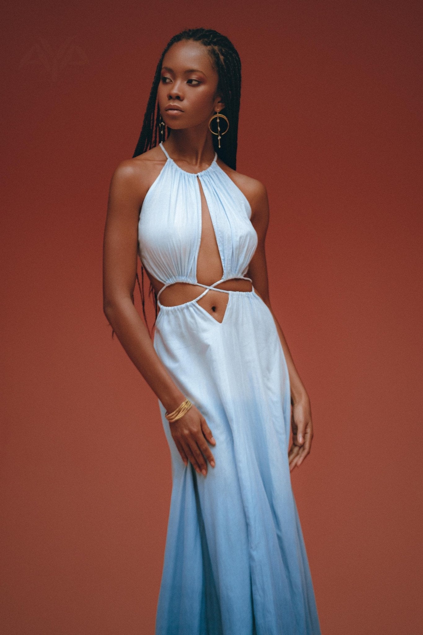 Boho Dress • Open Back Belly Dress • Organically Dyed Adjustable Dress - AYA Sacred Wear