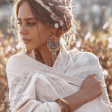 Boho Fringe Shawl • Cotton Scarf • Organic Wedding Shawl - AYA Sacred Wear