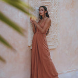 Boho Goddess Dress • Bohemian Dress • Dusty Pink Open Back Dress - AYA Sacred Wear